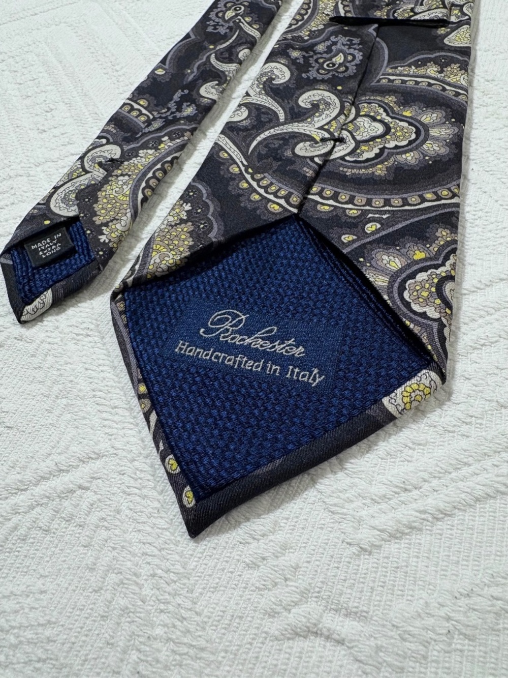 Rochester Handcrafted in Italy Paisley Silk Tie Extra Long XL